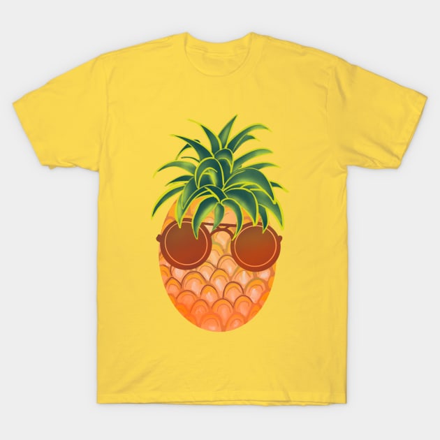 Cool pineapple with sunglasses T-Shirt by Mimie20